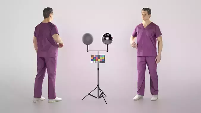 Man in surgical uniform 341 Low-poly 3D model