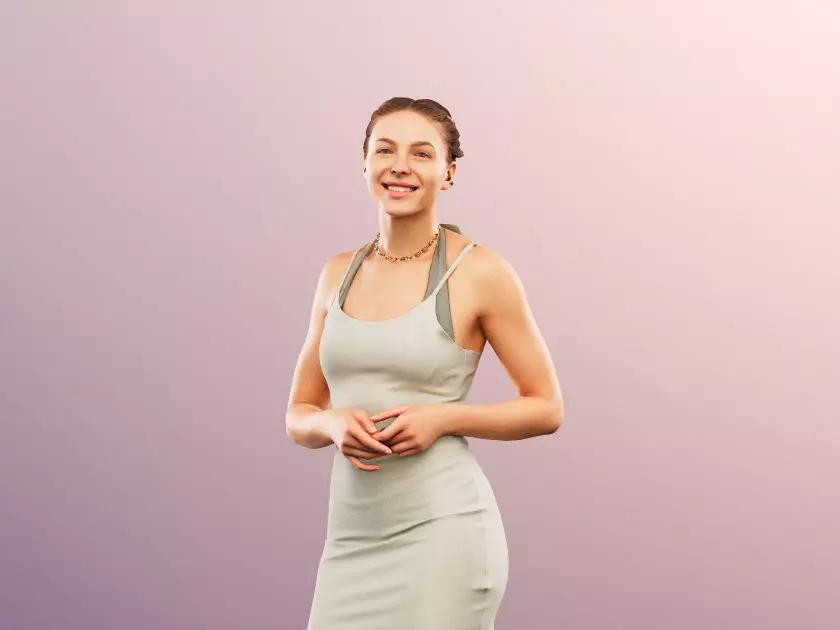 Klara 12619 - Athletic Woman Short Dress Low-poly 3D model_0