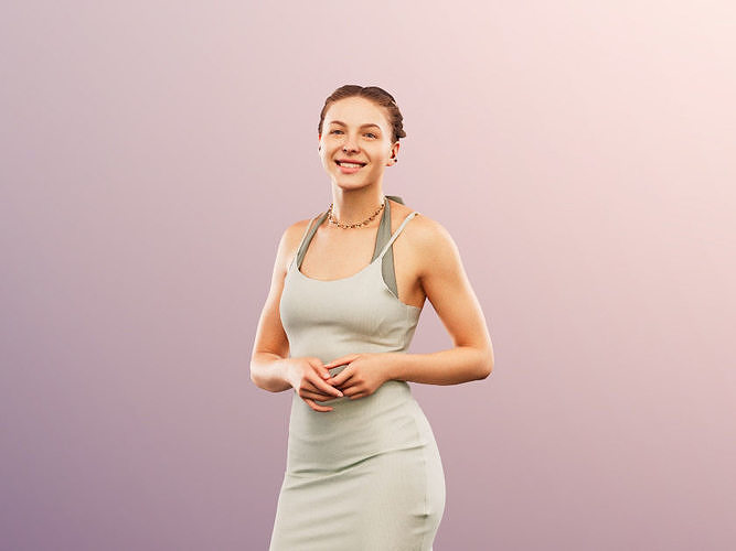 Klara 12619 - Athletic Woman Short Dress Low-poly 3D model