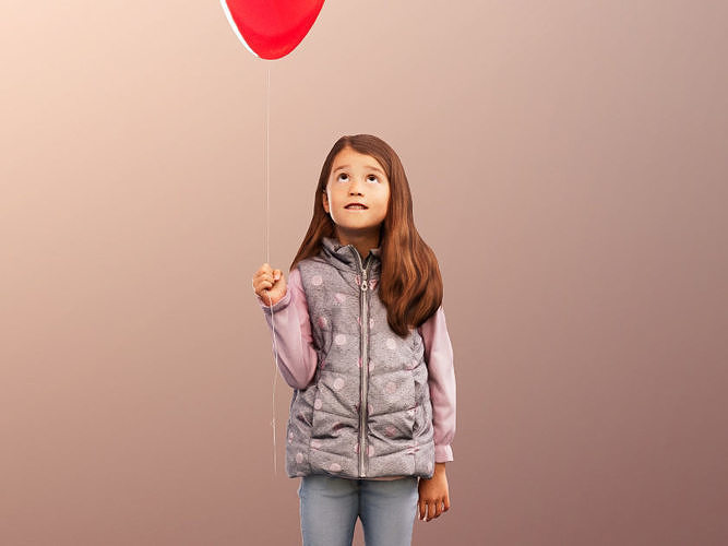 Leonie 12330 - Girl Standing With Ballon  Low-poly 3D model