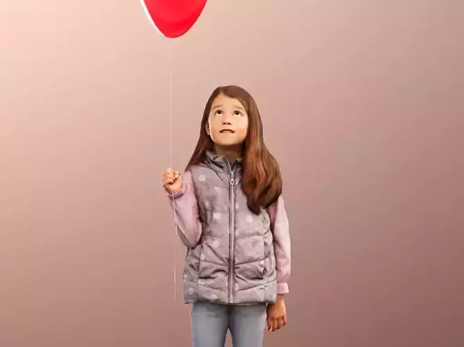 Leonie 12330 - Girl Standing With Ballon 