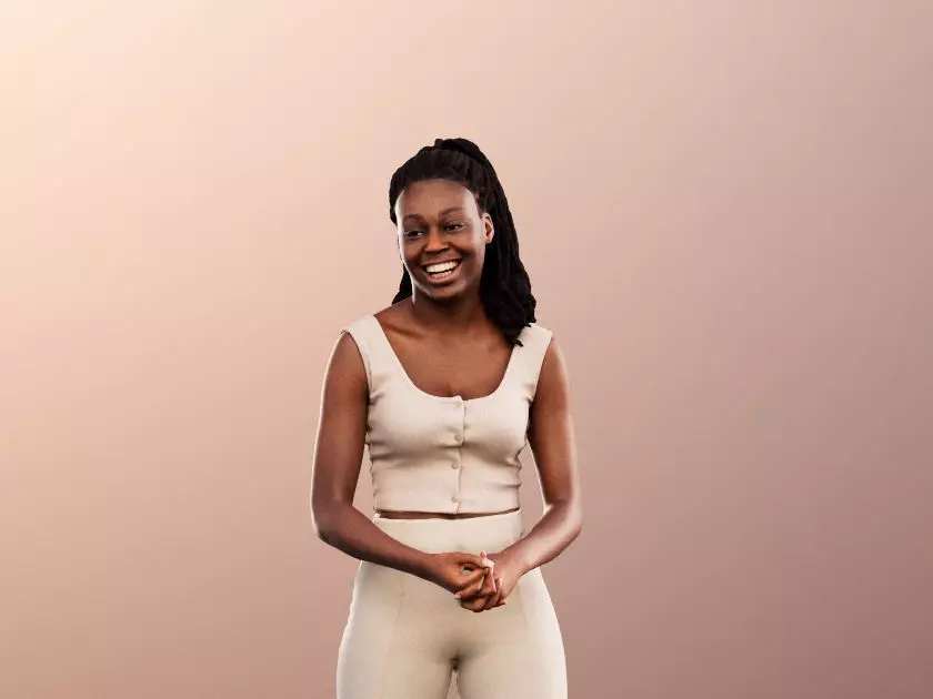 Serina 12274 - Standing Black Woman Laughing Low-poly 3D model