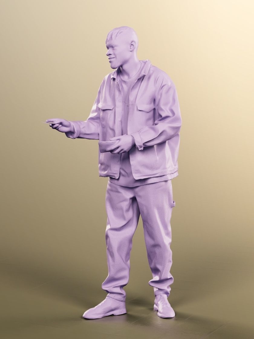 Blake 12248 - Black Man Paying With Purse Low-poly 3D model_5