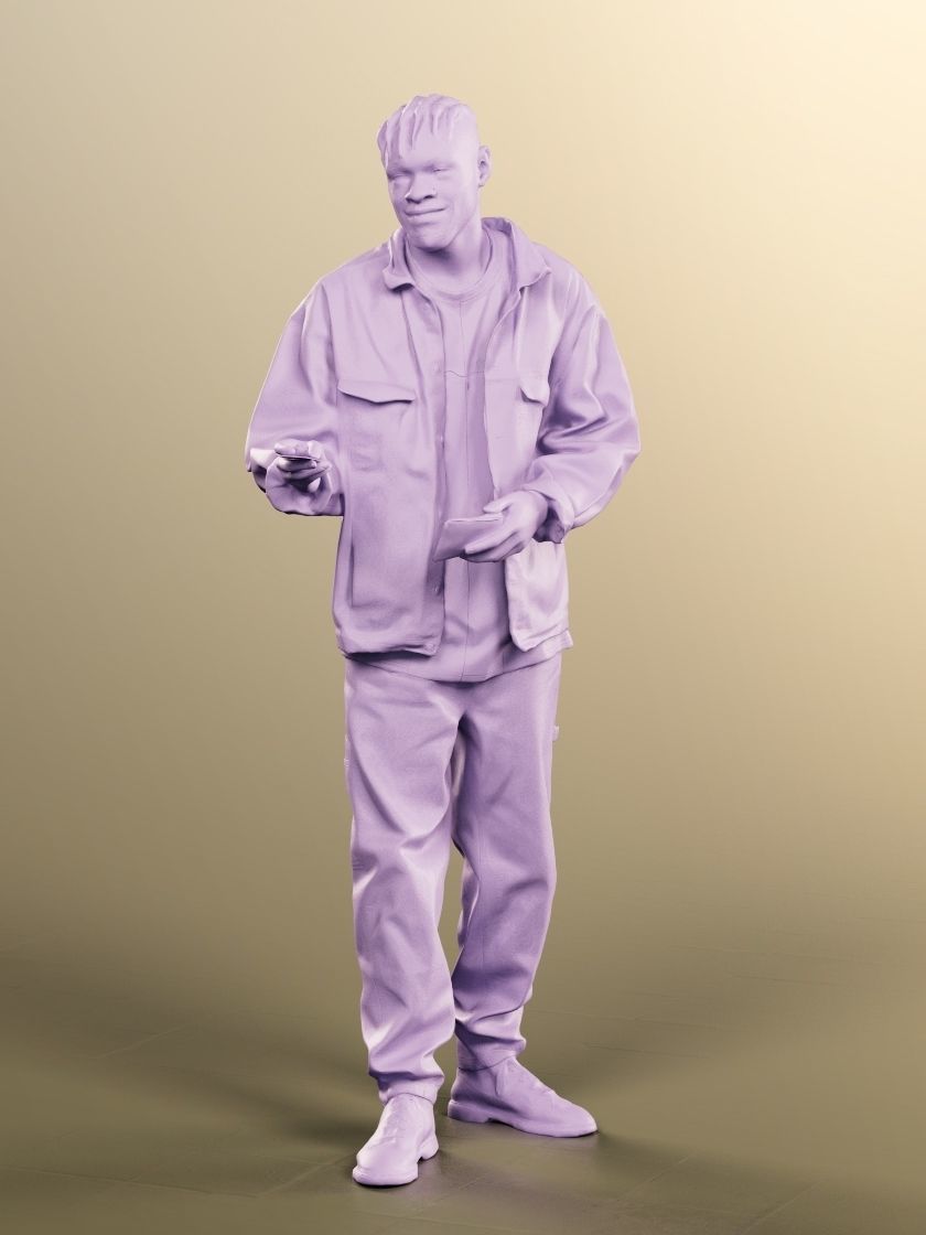 Blake 12248 - Black Man Paying With Purse Low-poly 3D model_4