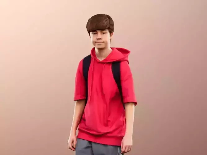 Adrian 12140 - Boy With Backpack Walking