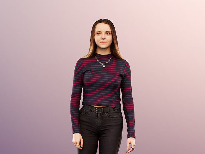 Malina 12096 - Young Casual Woman Walking  Low-poly 3D model