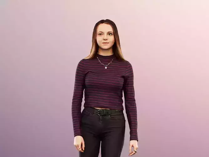 Malina 12096 - Young Casual Woman Walking  Low-poly 3D model