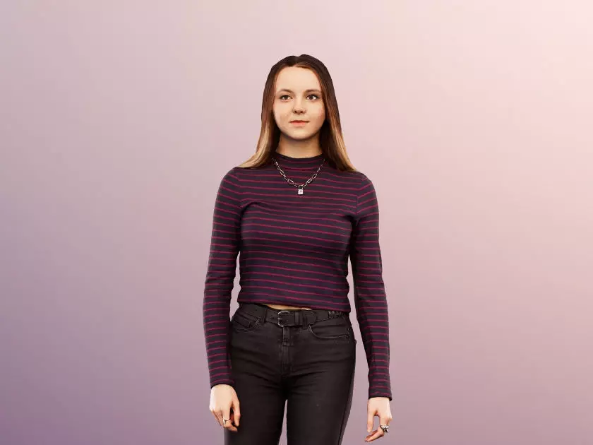 Malina 12096 - Young Casual Woman Walking  Low-poly 3D model_0