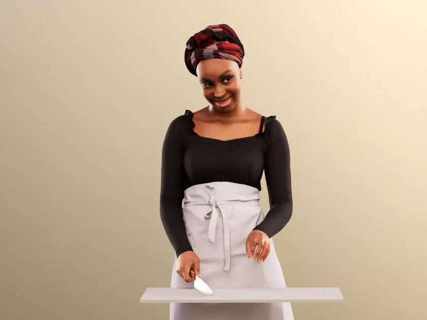 Rae 12046 - Black Woman Cooking Low-poly 3D model_0