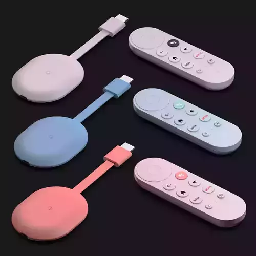 Chromecast Google TV with Remote Control 3D model