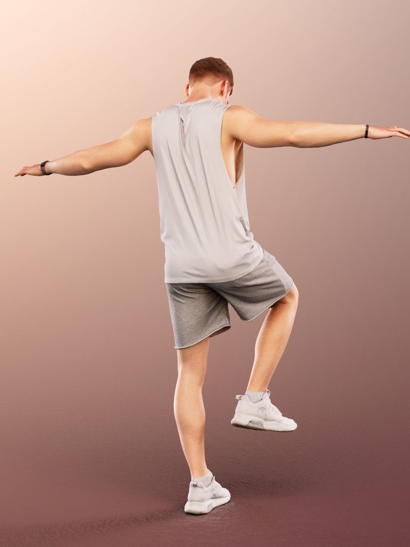 Scott 11991 - Athletic Man Making Sport  Low-poly 3D model_3