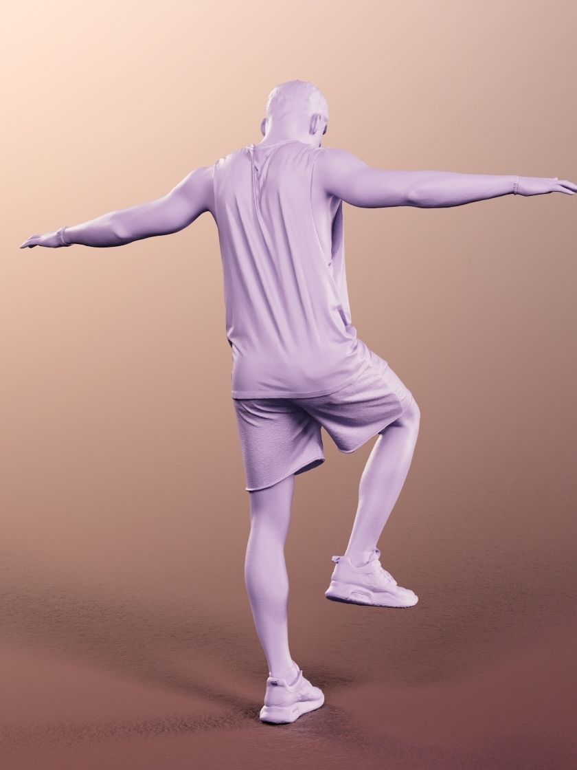 Scott 11991 - Athletic Man Making Sport  Low-poly 3D model_5