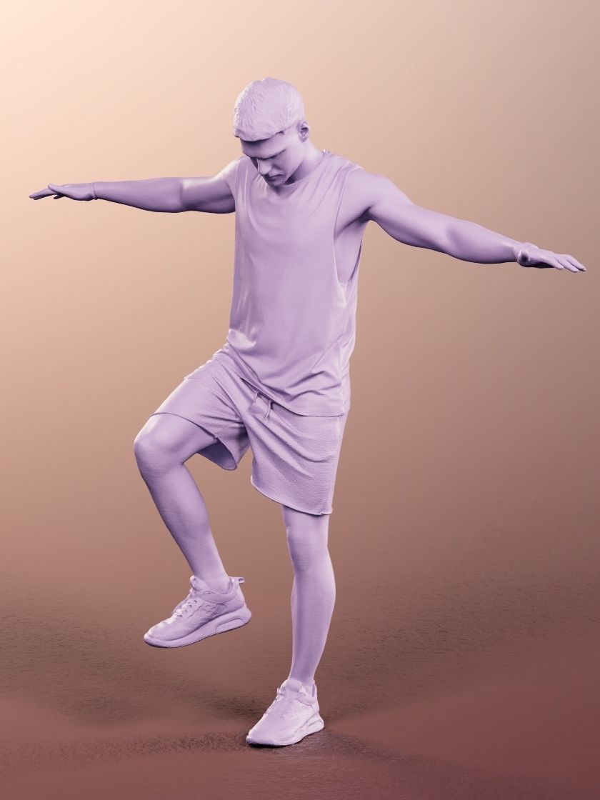 Scott 11991 - Athletic Man Making Sport  Low-poly 3D model_4