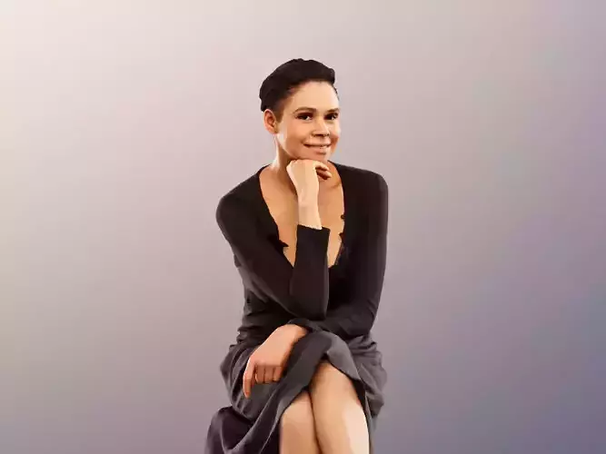 Rose 11756 - Elegant Mediterranian Woman Sitting