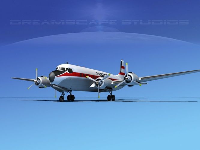 Douglas DC-7B Zantop 3D model