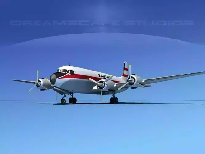 Douglas DC-7B Zantop 3D model