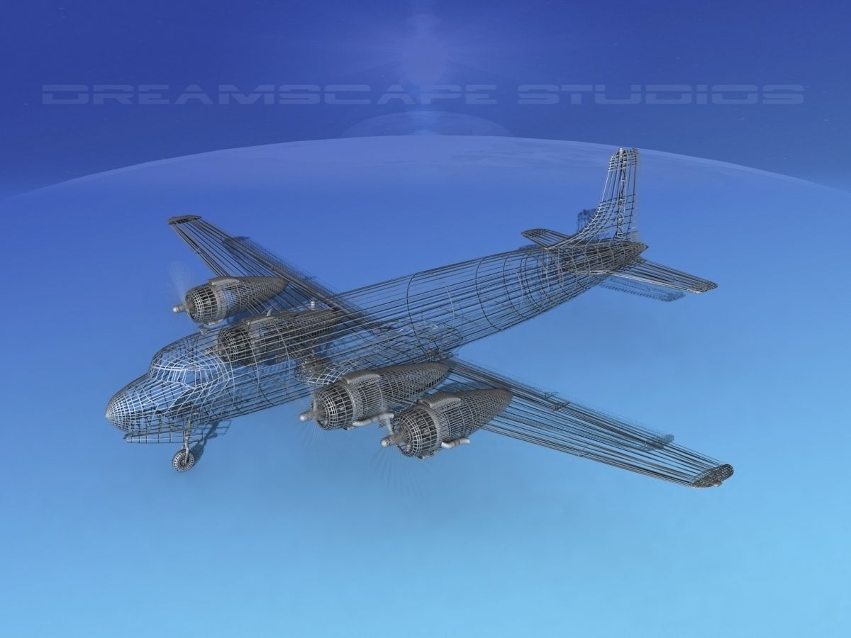 Douglas DC-7B Zantop 3D model_13