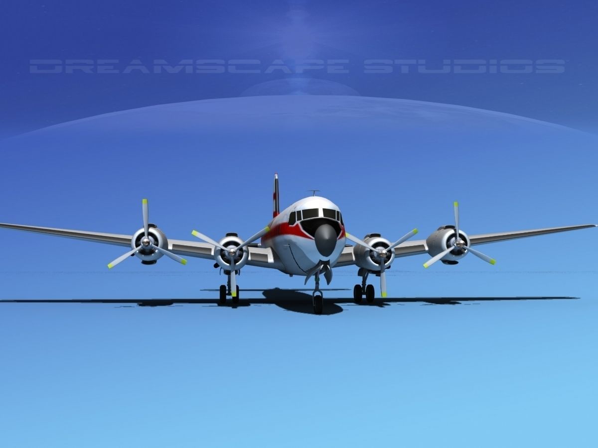 Douglas DC-7B Zantop 3D model_1