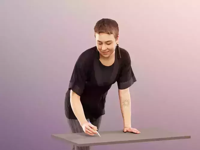 Alexa 11507 - Woman Standing And Writing On Desk