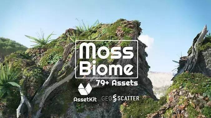 Moss Biome Ground Scatter - 3D AssetKit PBR Low-poly 3D model