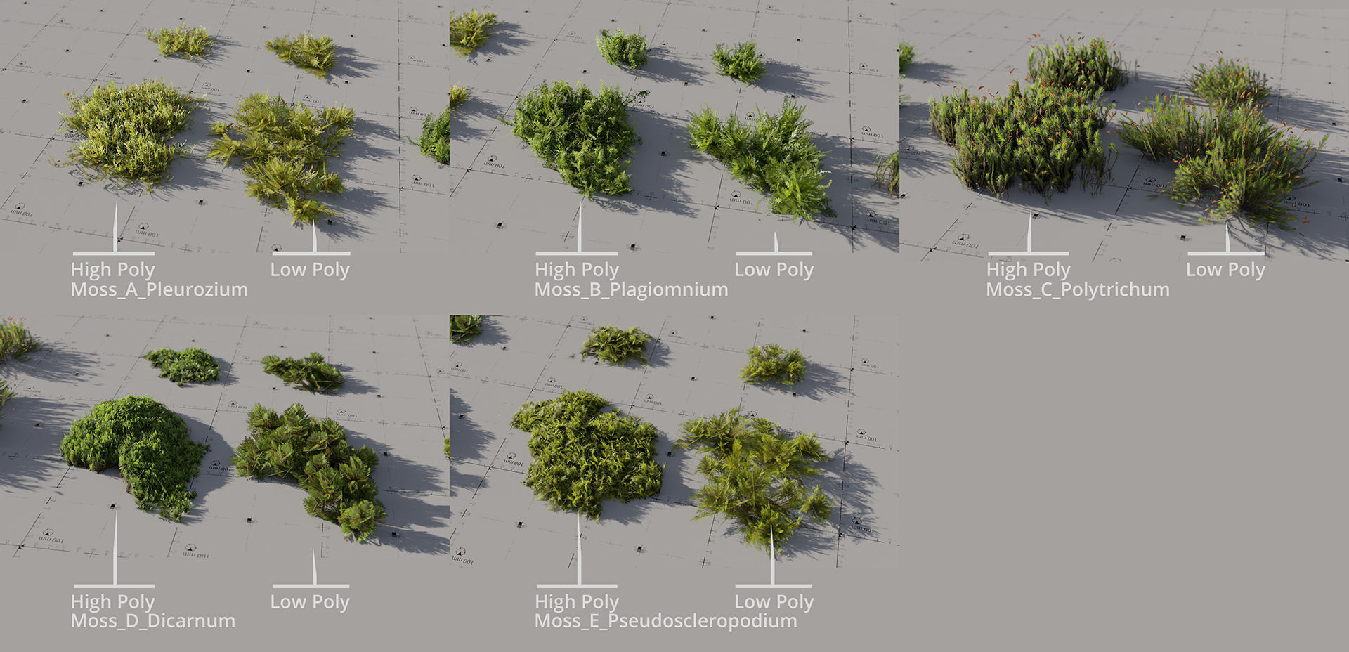 Moss Biome Ground Scatter - 3D AssetKit PBR Low-poly 3D model_13