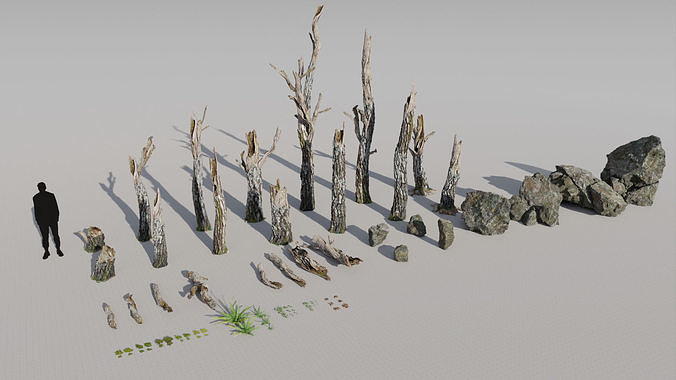 Moss Biome Ground Scatter - 3D AssetKit PBR Low-poly 3D model 4