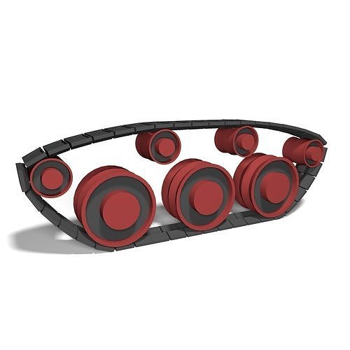 Tank caterpillar short medium and long Low-poly 3D model