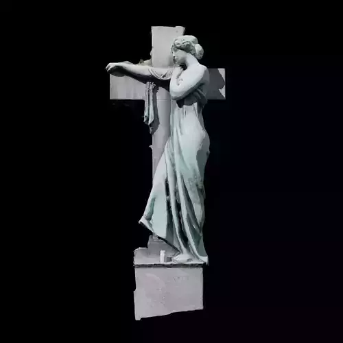 Graveyard Statue 3d Scan retopologized