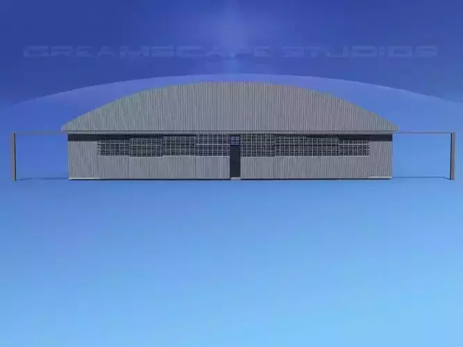 Aircraft Hangar M-1 Low-poly 3D model