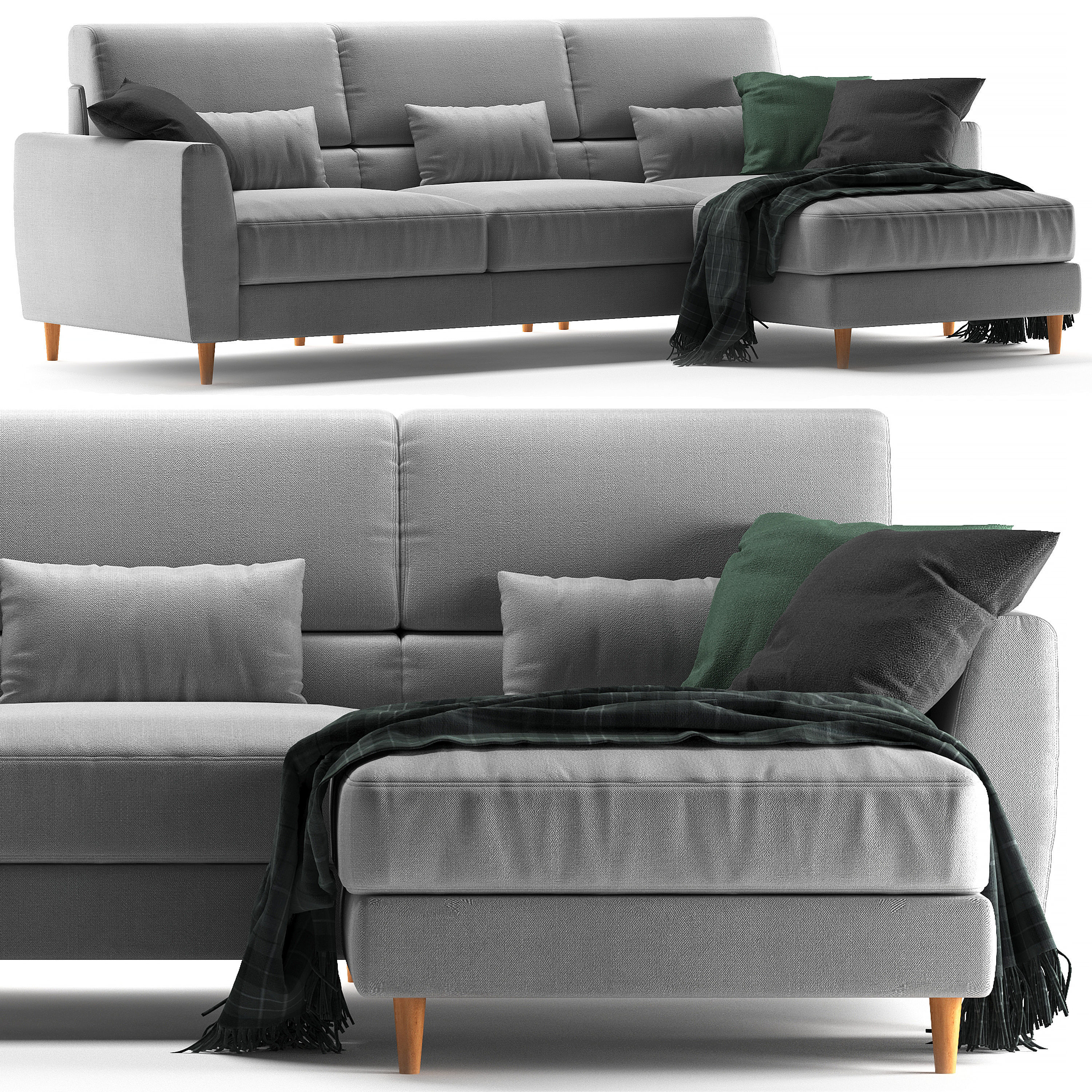 Ikea Slatorp with chaise 3D model CGTrader