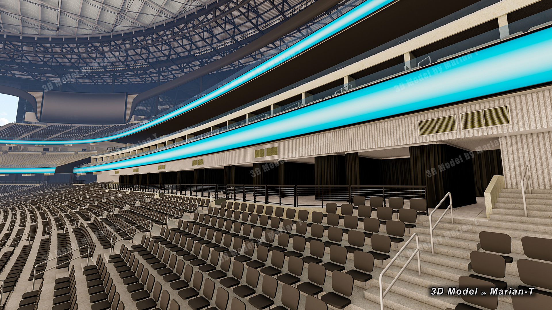 Allegiant Stadium  Las Vegas-Nevada USA Low-poly 3D model_20