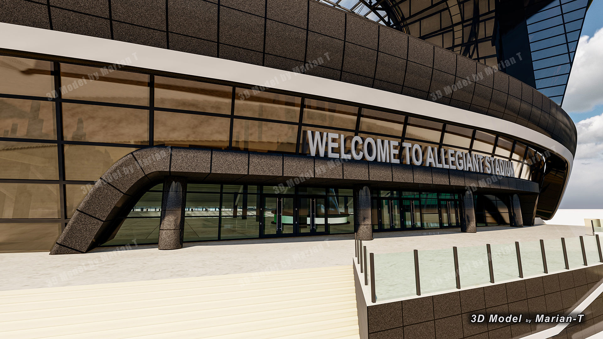 Allegiant Stadium  Las Vegas-Nevada USA Low-poly 3D model_45