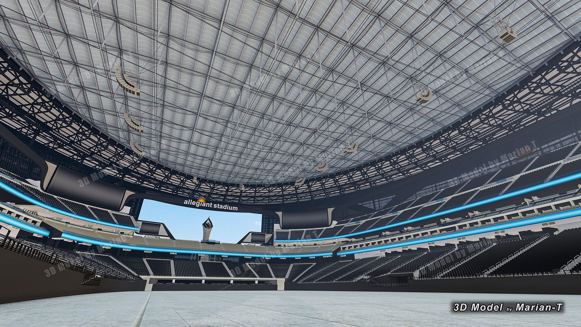 Allegiant Stadium  Las Vegas-Nevada USA Low-poly 3D model_24