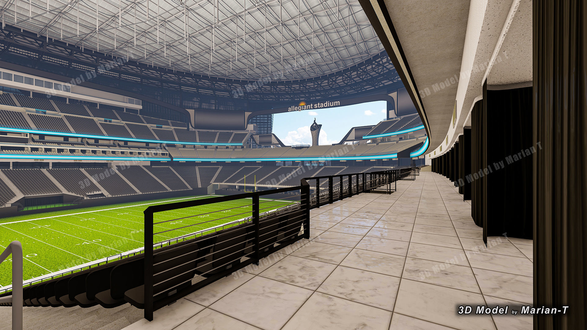 Allegiant Stadium  Las Vegas-Nevada USA Low-poly 3D model_19