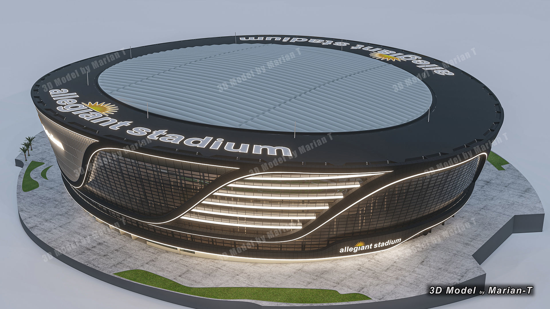 Allegiant Stadium  Las Vegas-Nevada USA Low-poly 3D model_40