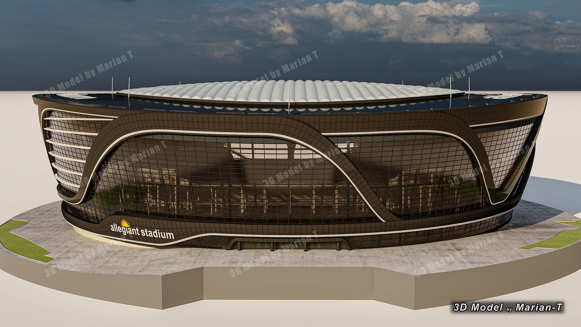 Allegiant Stadium  Las Vegas-Nevada USA Low-poly 3D model_46