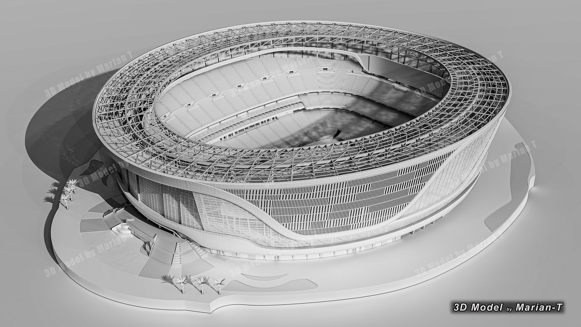 Allegiant Stadium  Las Vegas-Nevada USA Low-poly 3D model_29