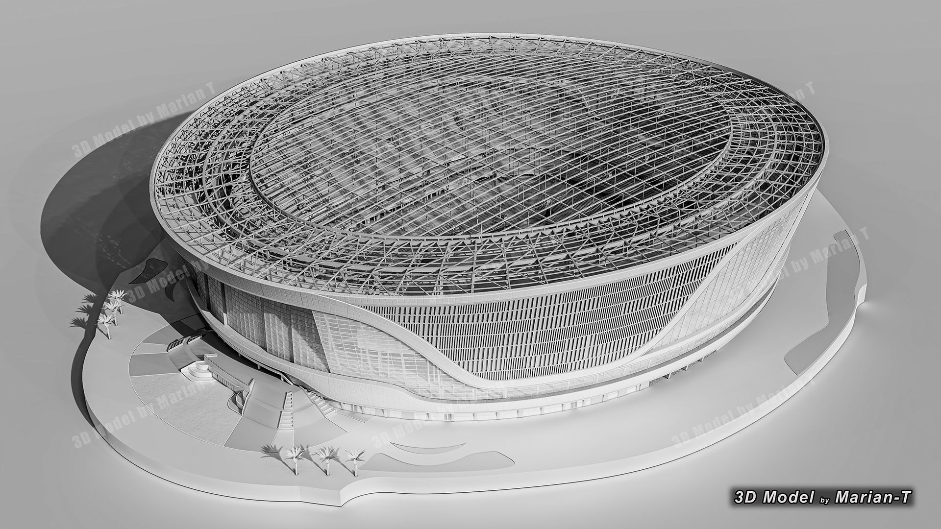 Allegiant Stadium  Las Vegas-Nevada USA Low-poly 3D model_28