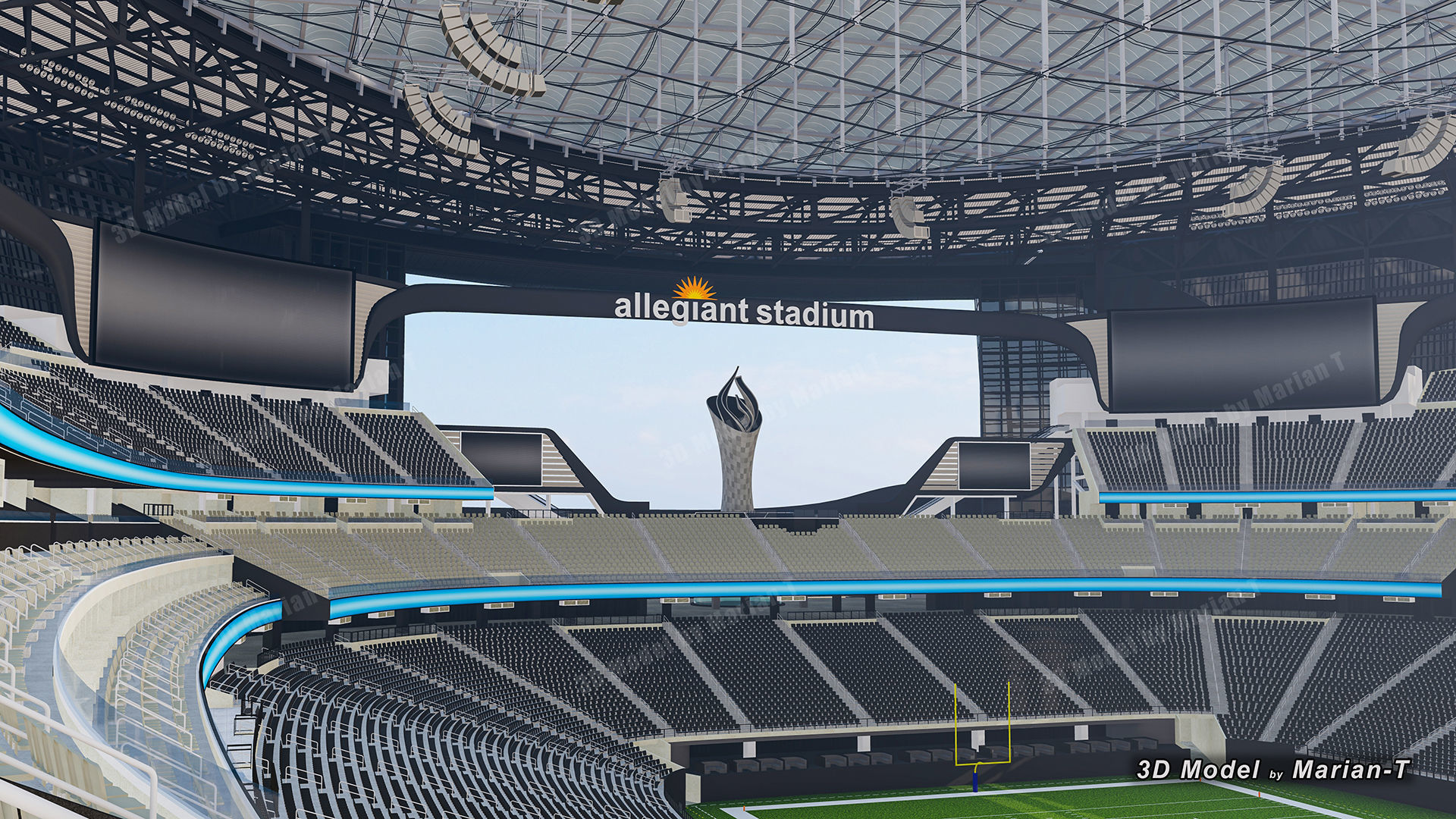 Allegiant Stadium  Las Vegas-Nevada USA Low-poly 3D model_15