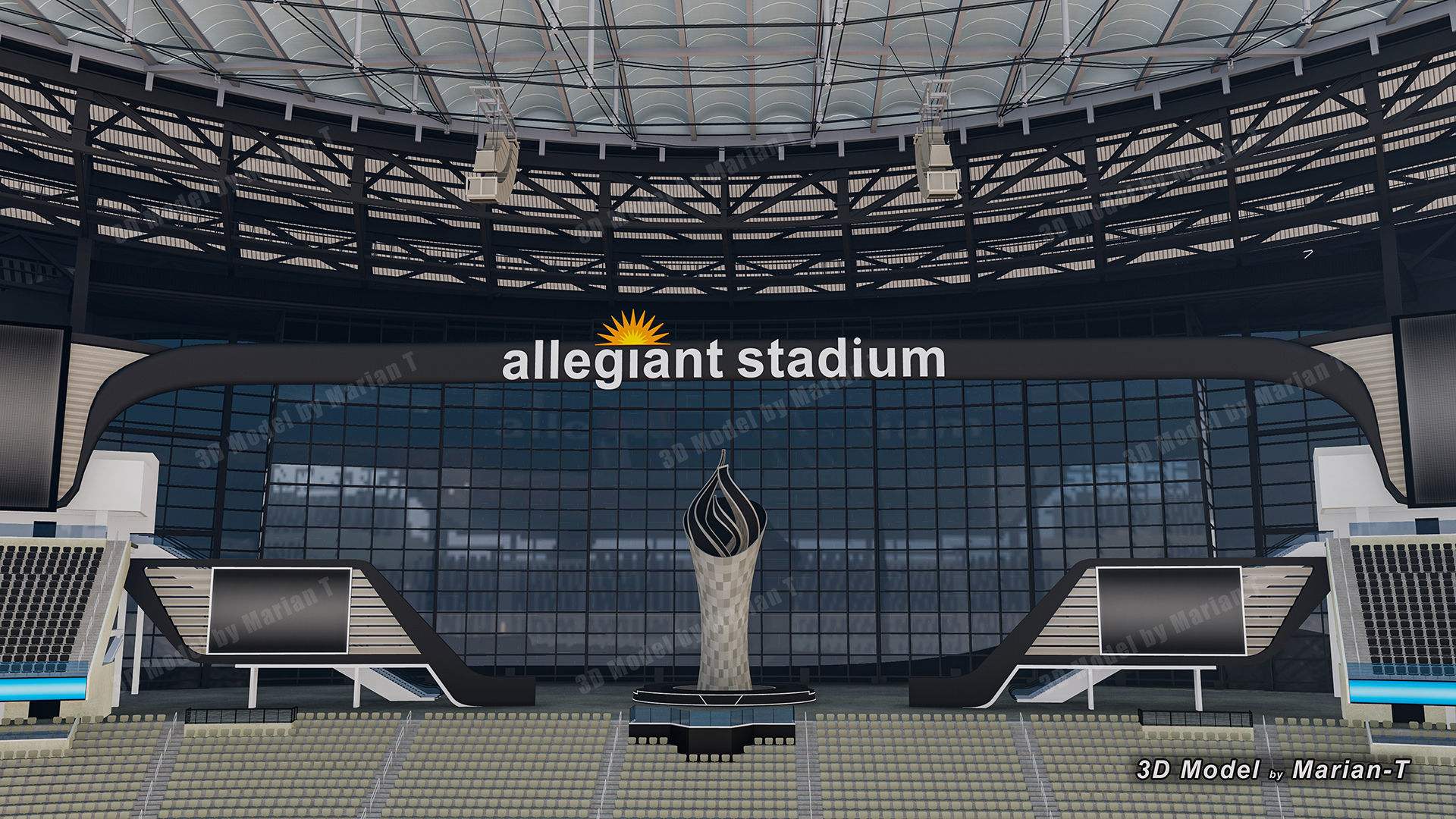 Allegiant Stadium  Las Vegas-Nevada USA Low-poly 3D model_16