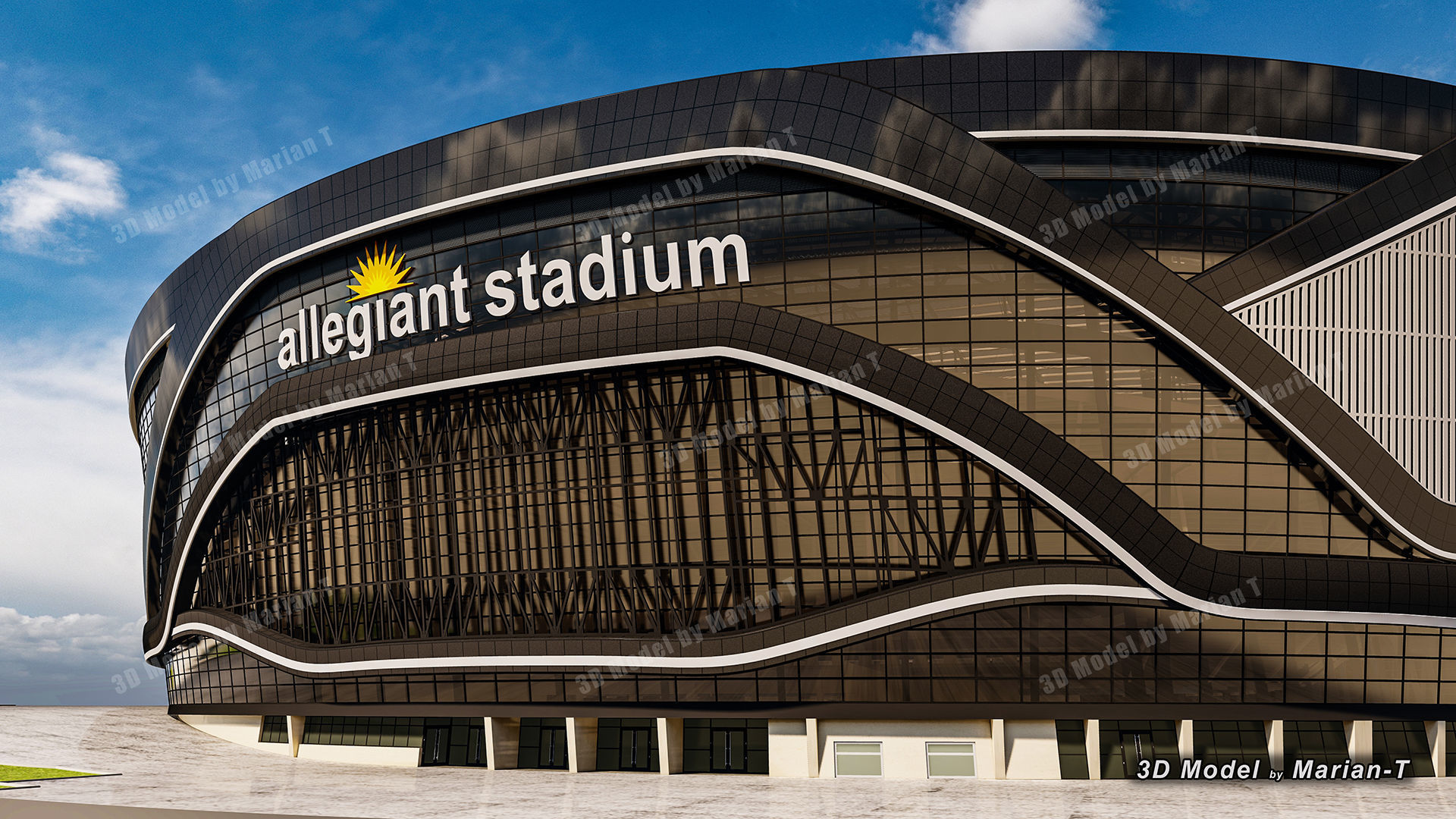 Allegiant Stadium  Las Vegas-Nevada USA Low-poly 3D model_33