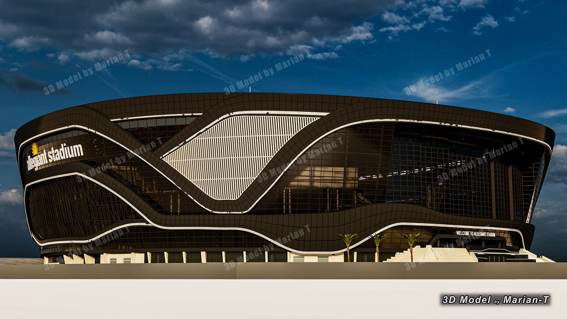 Allegiant Stadium  Las Vegas-Nevada USA Low-poly 3D model_47