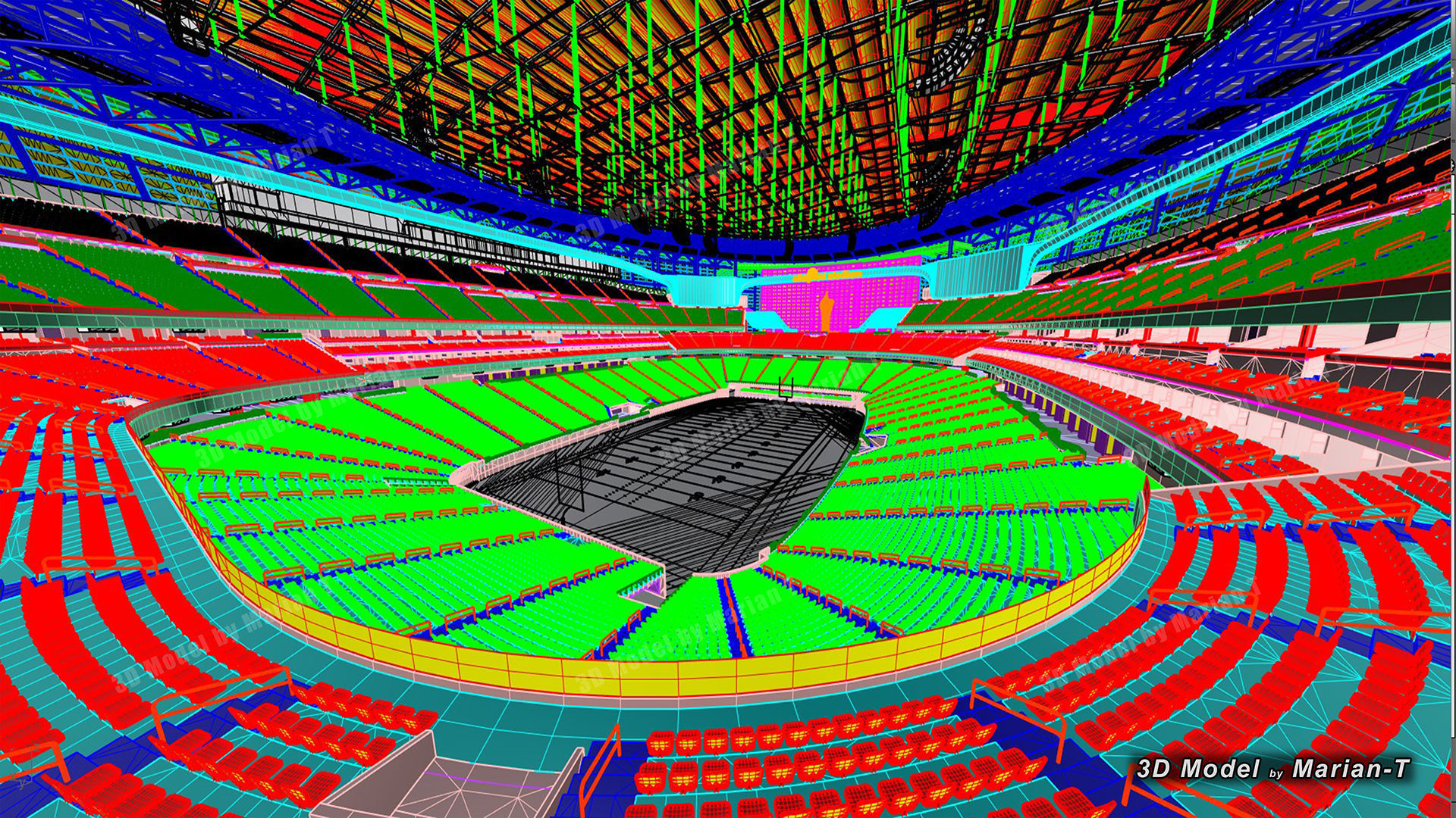 Allegiant Stadium  Las Vegas-Nevada USA Low-poly 3D model_9