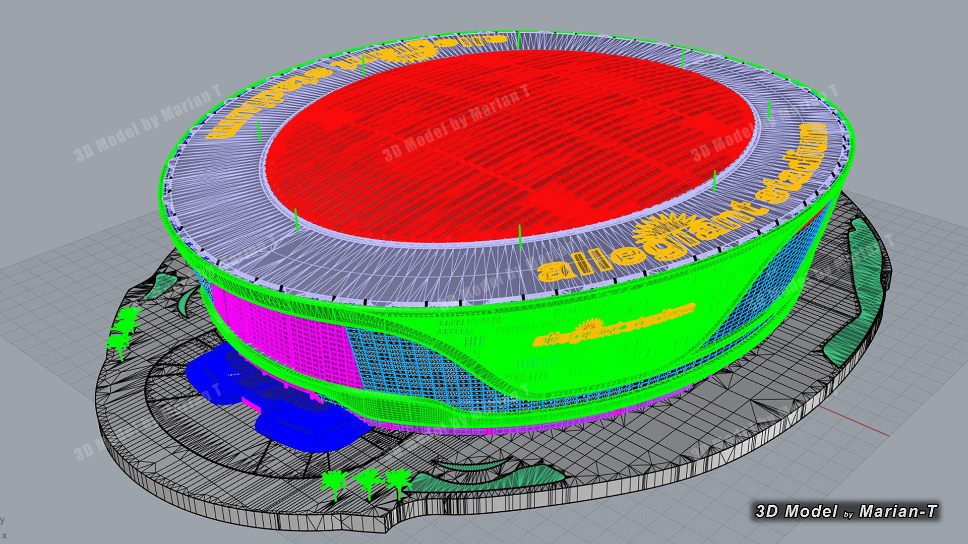 Allegiant Stadium  Las Vegas-Nevada USA Low-poly 3D model_30
