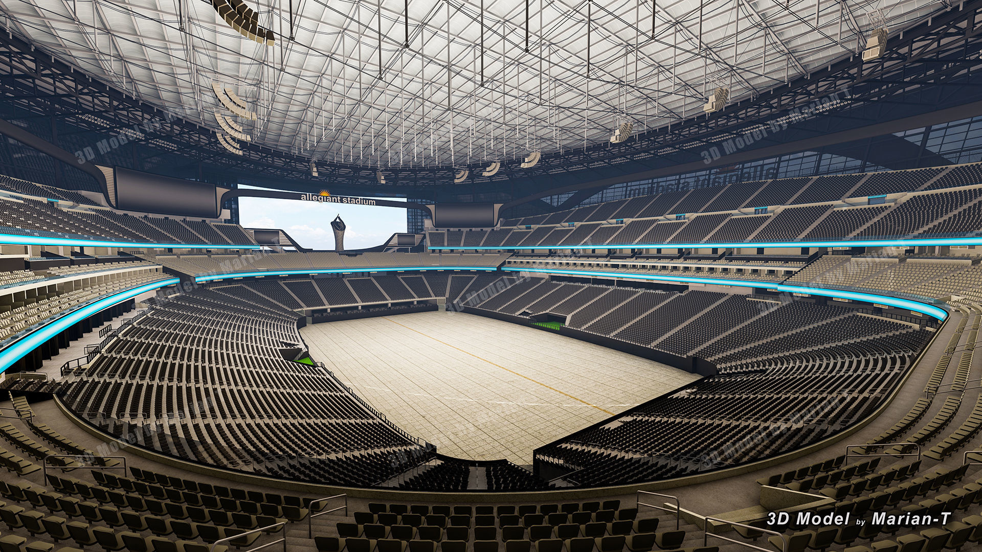 Allegiant Stadium  Las Vegas-Nevada USA Low-poly 3D model_11