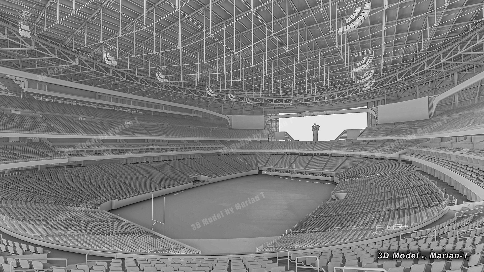 Allegiant Stadium  Las Vegas-Nevada USA Low-poly 3D model_8