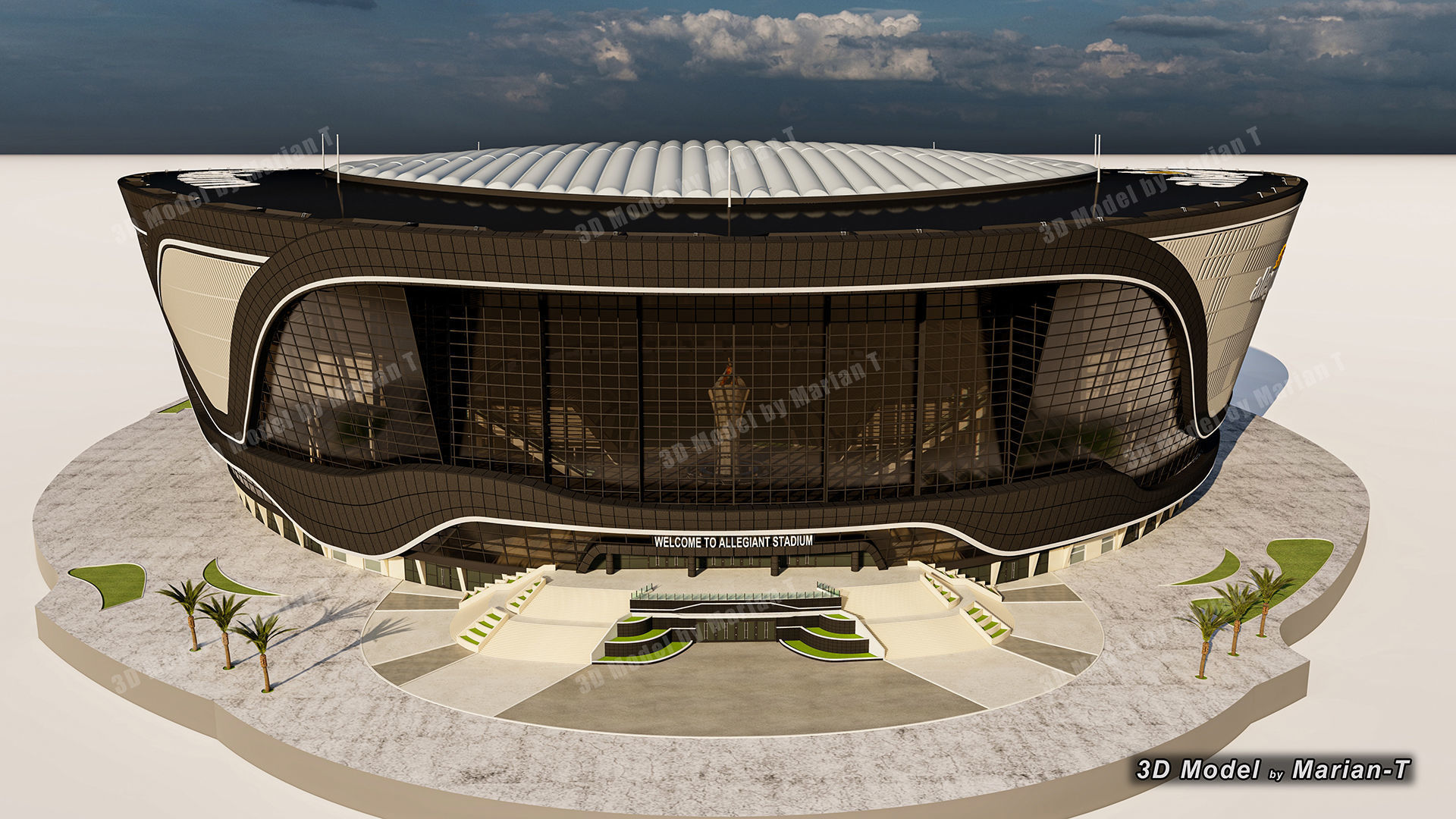 Allegiant Stadium  Las Vegas-Nevada USA Low-poly 3D model_37