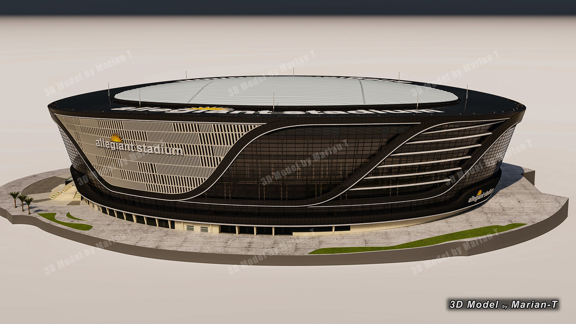 Allegiant Stadium  Las Vegas-Nevada USA Low-poly 3D model_50