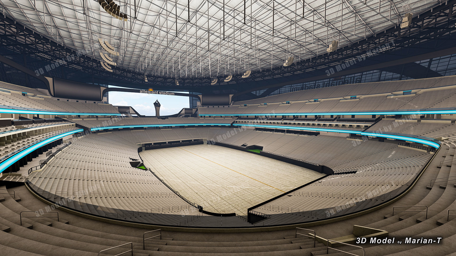 Allegiant Stadium  Las Vegas-Nevada USA Low-poly 3D model_10
