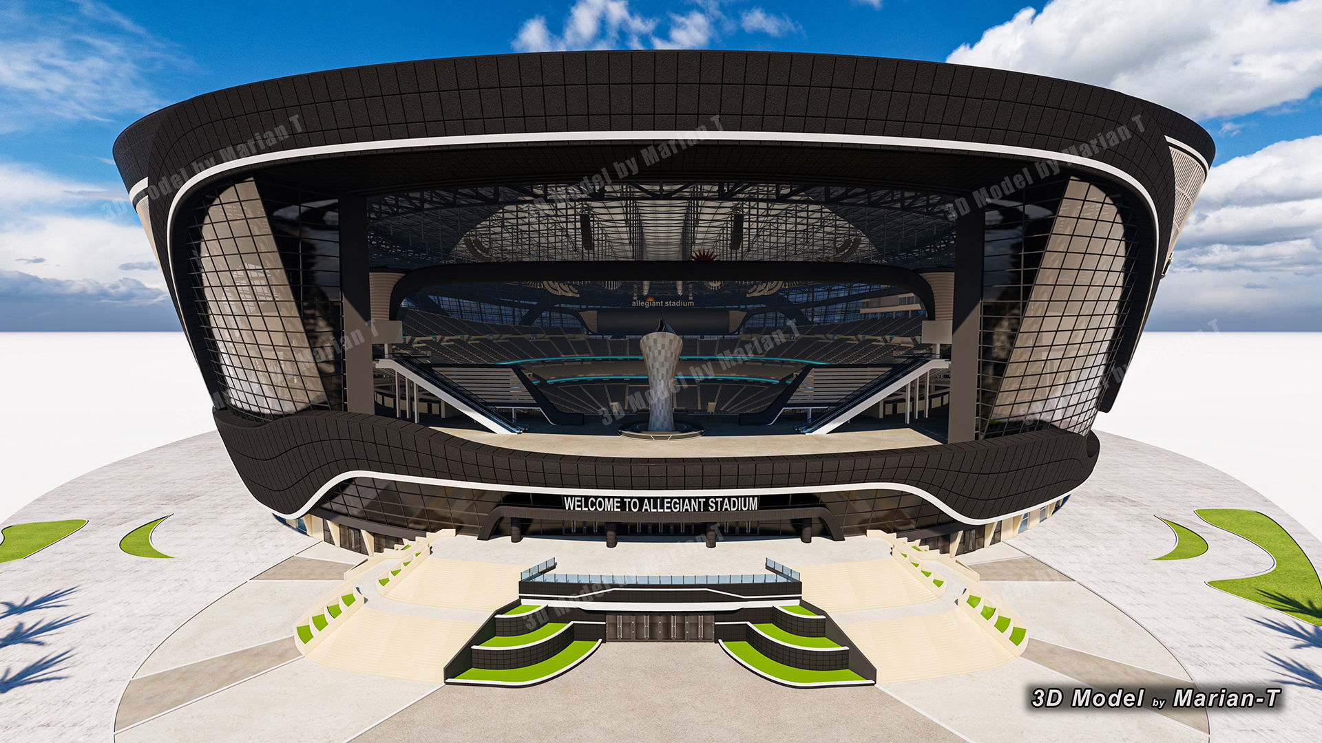 Allegiant Stadium  Las Vegas-Nevada USA Low-poly 3D model_31